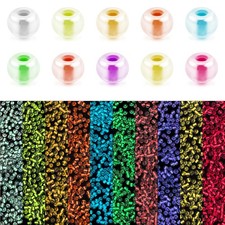 4000pcs Glow Seed Beads - 10 Colors, 3mm Luminous in Small, colorful