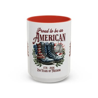 Proud To Be An American Boots Flag Mug Patriotic USA