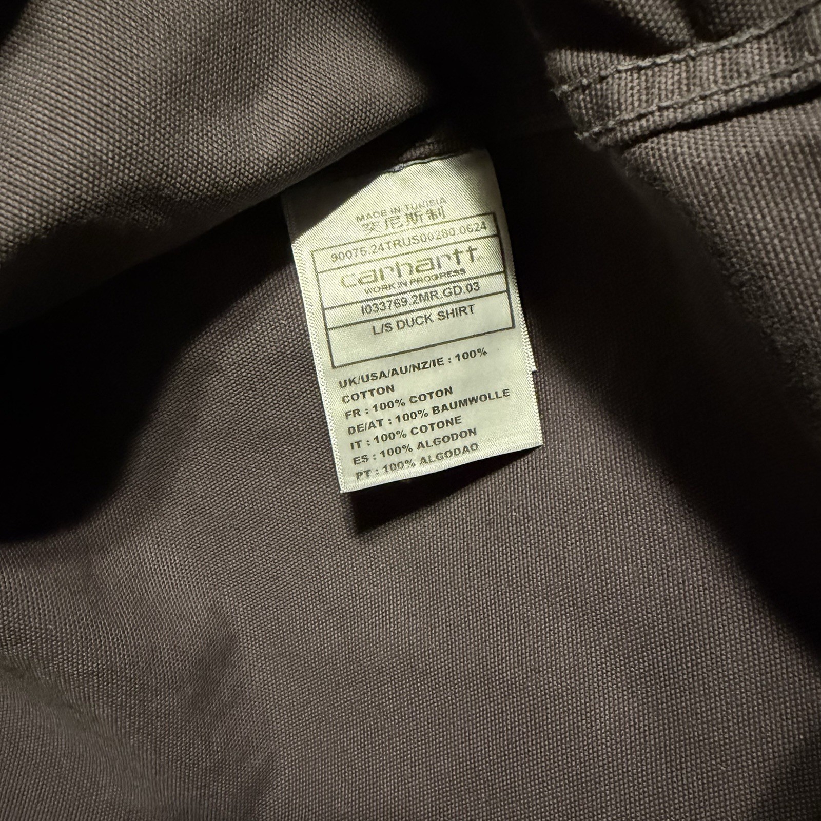 Carhartt WIP Duck Camo Shirt Garment Dyed Green Graphite Size Medium thumbnail 6