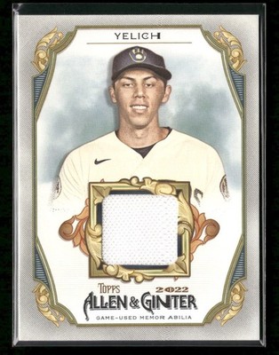 2022 Topps Allen & Ginter #AGRB-CY Christian Yelich Full-Size Relics B Design