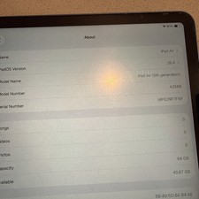Apple iPad Air 5th Generation A2588 64 GB, Wi-Fi 10.9 in - Blue