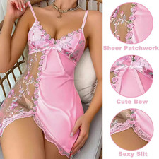 Women's Sexy-Lingerie G-String Lace Sleepwear Dress Babydoll Nightwear Underwear