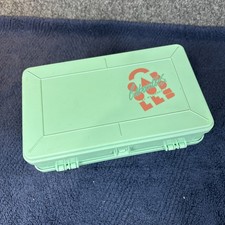 Vtg~Rare~Teal Caboodles~8.5"×5"×2.25"~Hard-Double Sided Makeup Jewelry Case