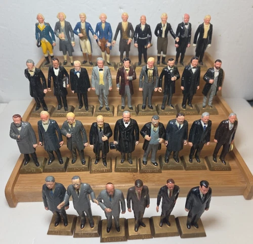 Vintage Louis Marx Lot Of 33 Painted Plastic Presidents Of The US 3" Figures