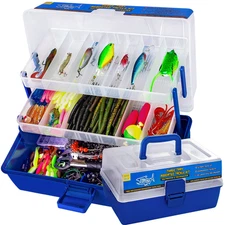 Vipfish 3-Layer  Tackle Box with Tackle Included, 448 Pcs Fishing Lures Kit