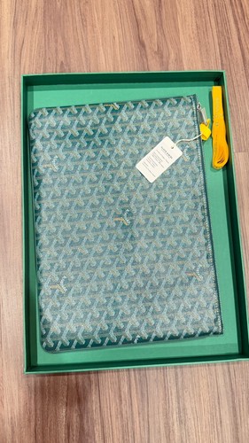 Goyard Senat Zip Coated Canvas Green Clutche & Pouche Bag