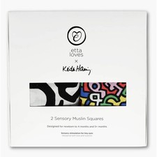 Etta loves X Keith Haring 2 Pack Organic Baby Cotton Muslin Square