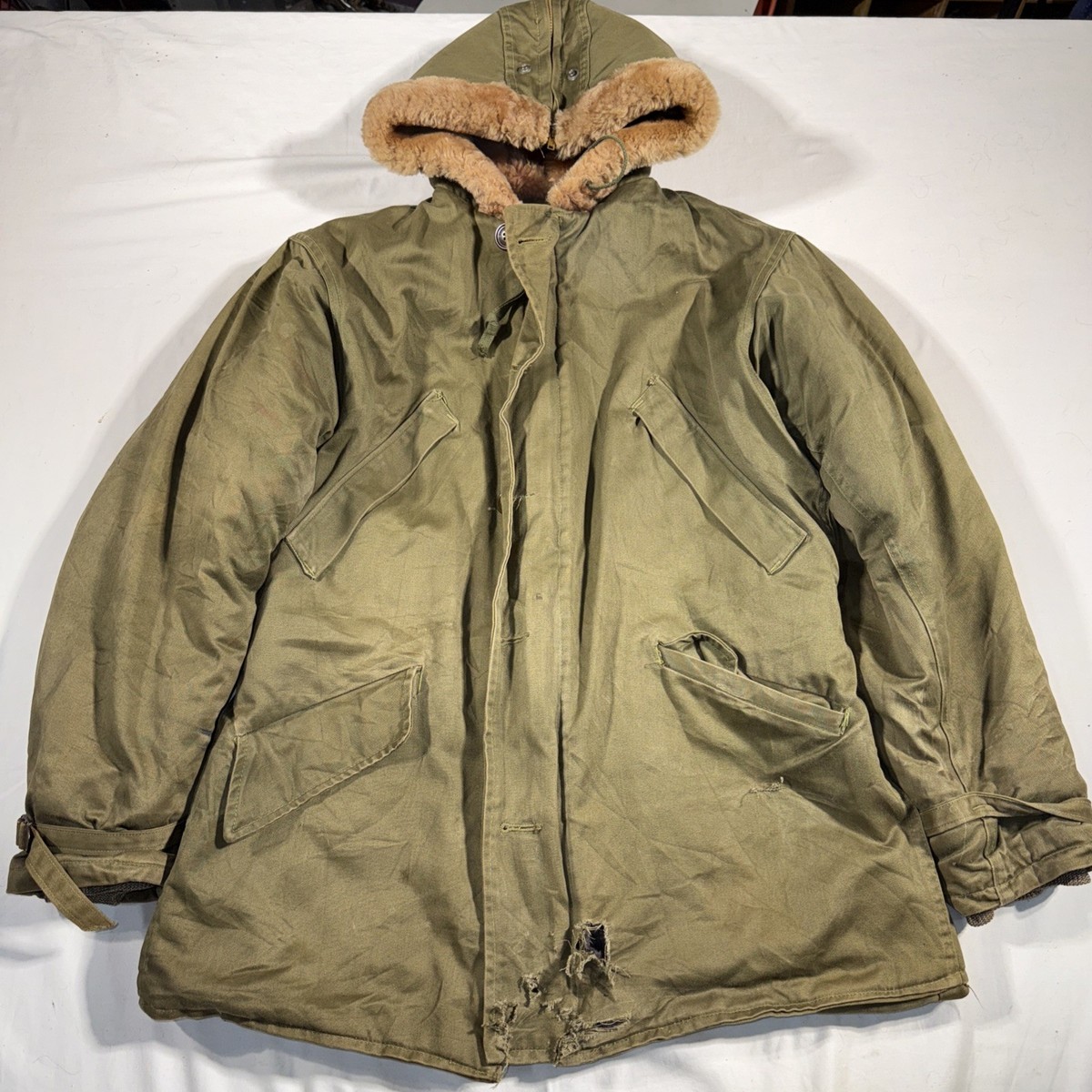 Vintage 1940s WW2 Military US Army Parka Jacket 21x29 | eBay