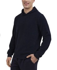 Eddie Bauer Men  s Medium M Blue Textured Lounge Hoodie NWT