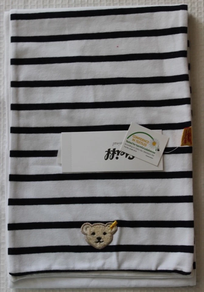 Steiff Ringel-Sweatshirtschal weiß-blau NEU Baumwolle Gr.2 Teddy - Bild 1 von 1