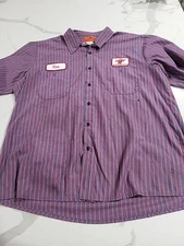 Vintage American Linen Stripped Mechanic Shirt Unisex Size Adult XL Made In USA!