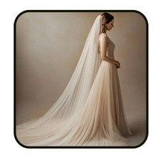 Wedding 2T Veil Long Cathedral Veils Soft Tulle Bridal Veil with Comb Ivory 