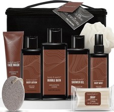 Bath and Body Gift Baskets for Men Body & Earth Sandalwood Mens Bath Set with B