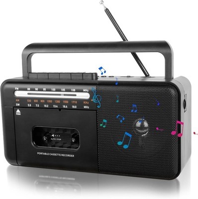 MONODEAL Kassettenrecorder Tragbarer AM FM SW Radio mit TF USB