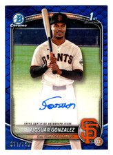 Josuar Gonzalez 2025 Bowman Chrome 1st Year Blue Reptilian Refractor /150 Giants