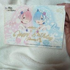 Re:Zero Ram Rem Birthday Card Wedding Dress 2/2 Not for Sale