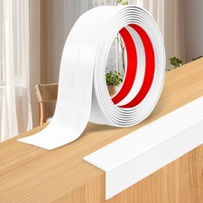 Wall Corner Protector Molding Trim - Peel & Stick, Flexible Guard, 40ft White