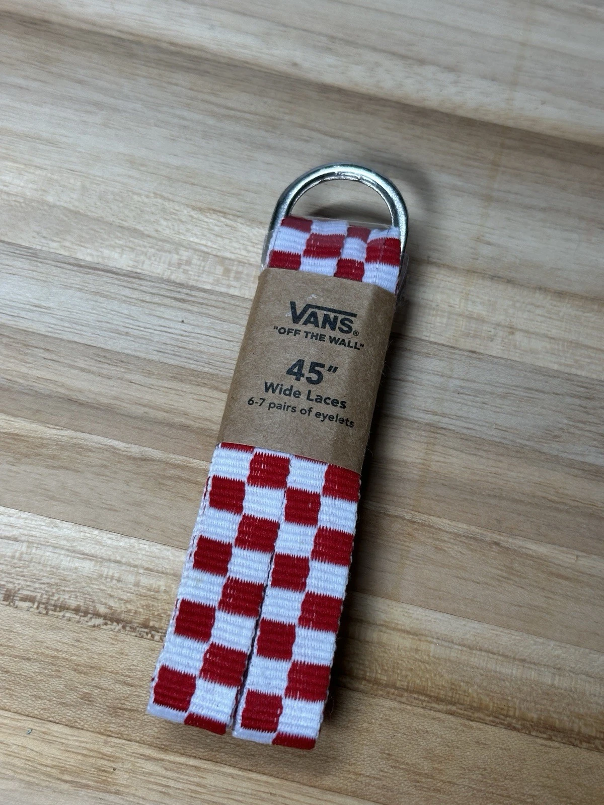 Lacci per scarpe piatti Vans Off The Wall 45" colore rosso e bianco a scacchi nuovi