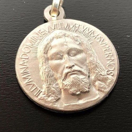 Sancta Sindon Medal - Sterling 925 Holy Face Of Jesus - Holy Shroud - Oviedo