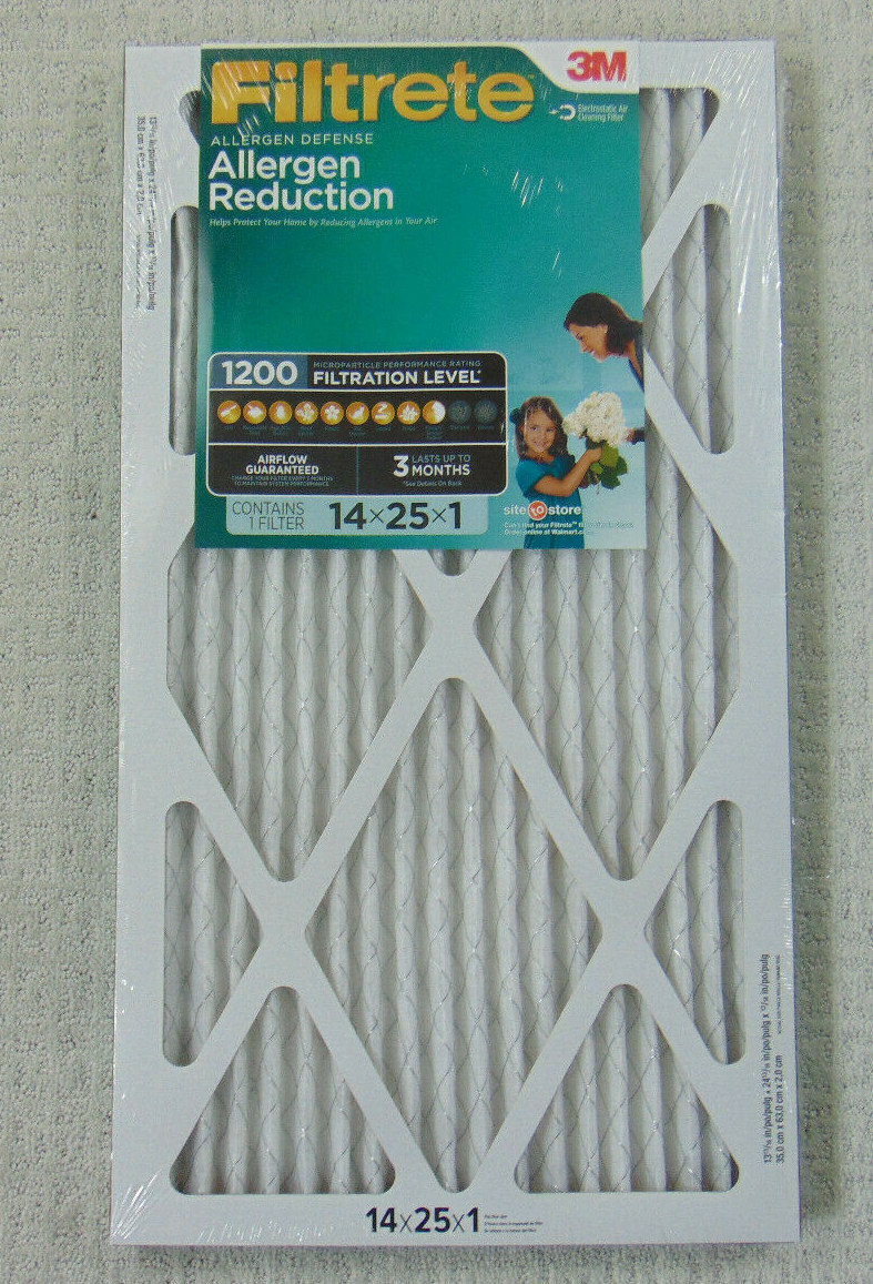 3m Filtrete Allergen Defense 1200 14x25x1 Furnace Filter for sale online eBay