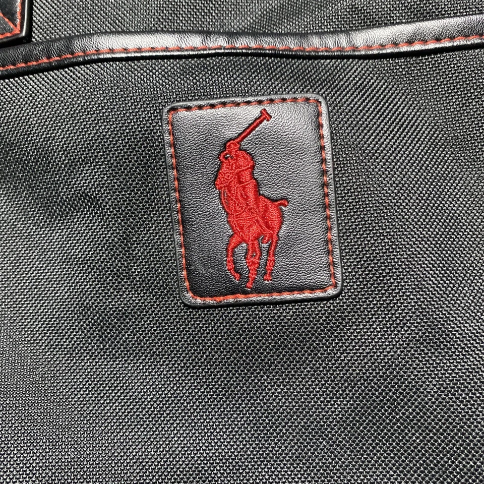 Polo Ralph Lauren Bag Messenger Crossbody Shoulder Black Red Logo - Image 2 of 4