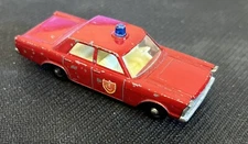 VINTAGE MATCHBOX LESNEY DIECAST CAR ENGLAND FORD GALAXIE EMERGENCY FIRE CHIEF