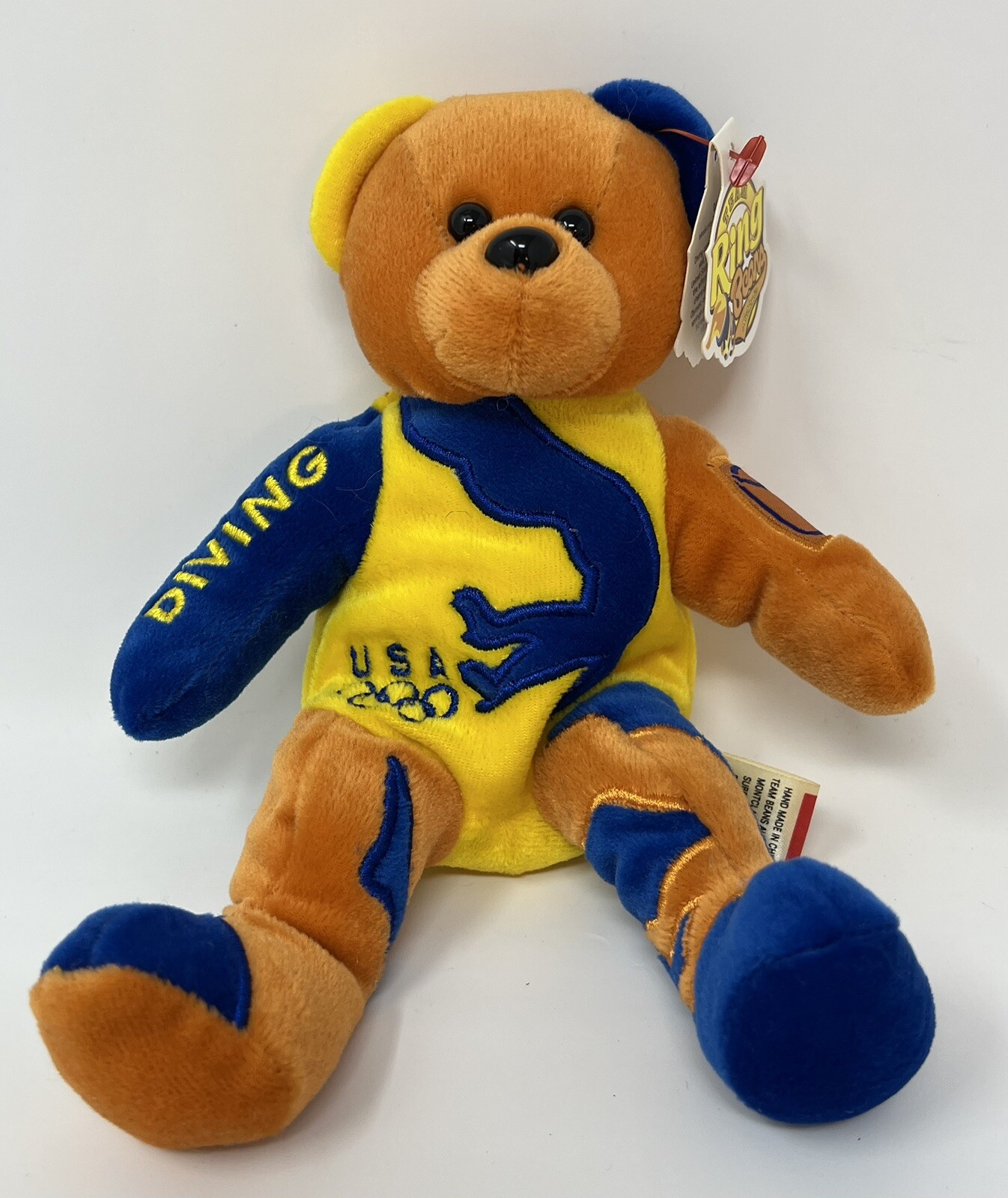 Team Ring Beans USA Olympic Diving Bean Bag Bear Plush Stuffed Animal