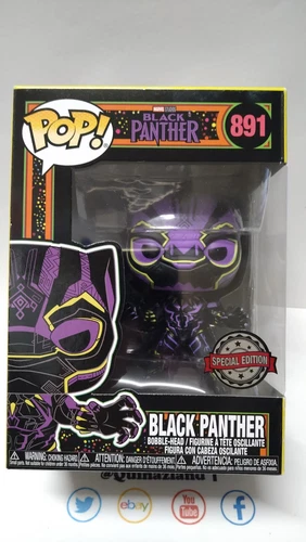 Funko Pop!  MARVEL #891 Black Panther Black Light SPECIAL EDITION (F10)