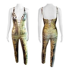 Gianni Versace S/S 1992 Runway Bustier Embellished Baroque Catsuit Jumpsuit
