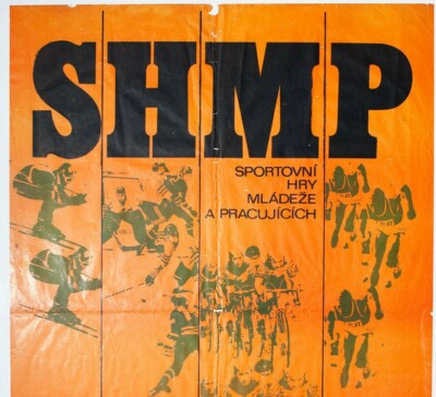 Propagandaplakat Jugend und Arbeiter Sportspiele 1976 Tschechoslowakische Grafik