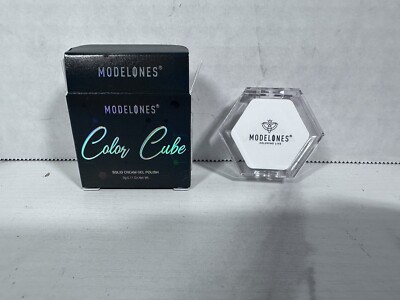Modelones Color Cubes Solid Cream Gel Polish WHITE- Single Color .11 Oz