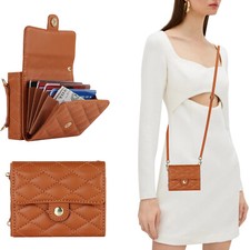 For Samsung Galaxy Z Flip 7 6 5 4 3 Leather Flip Card Wallet Case W/ Lanyard