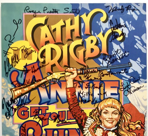 "ANNIE GET YOUR GUN" CATHY RIGBY & FULL CAST SIGNED BROADWAY WINDOW CARD POSTER - Picture 2 of 4