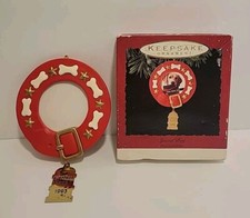 Vtg Hallmark Keepsake Christmas Ornament "Perfect Pooch" Dog Picture Frame