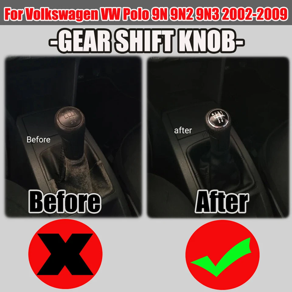 MT 5 Speed For VW Polo 9N 9N2 9N3 2002-2009 Gear Shift Knob Lever Shifter Boot - Image 4 of 4