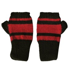 Trendy 100 Alpaca Fingerless Mittne - Black / Red S
