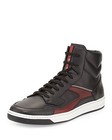 100% AUTHENTIC NEW MEN PRADA BLACK SIDE ZIP HIGH TOP SNEAKERS 7/US 8 — photo 1