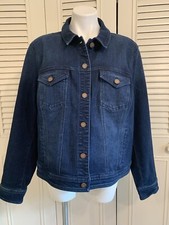 New Izod Women's Button-front Blue Denim Jean Jacket Size Xxl