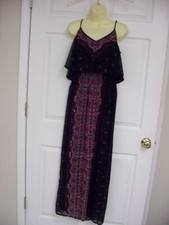Express Long Dress Small Black Floral