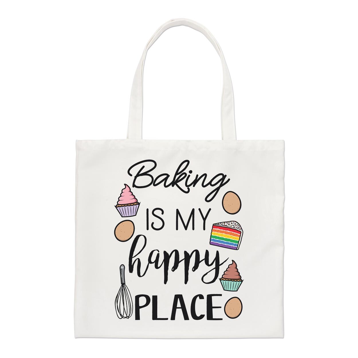 Baking Is My Happy Place Regular Tote Bag Bake Off Chef Mum Mothers Day Shopper
