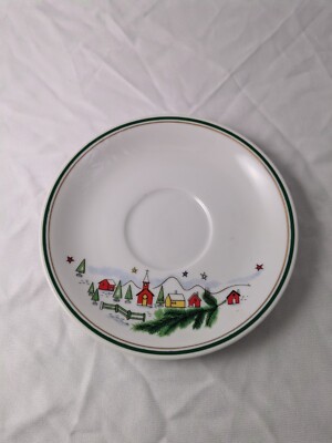 Vintage 'Christmas Eve' Saucer Coffee Cup Replacement Plate Tree By Salem China 