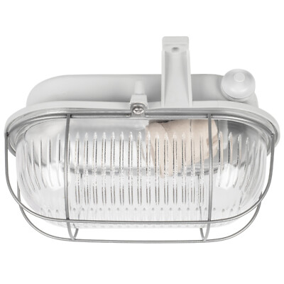 Kellerleuchten Ovalleuchte, 1 x E27 / 100W grau Strukturglas  