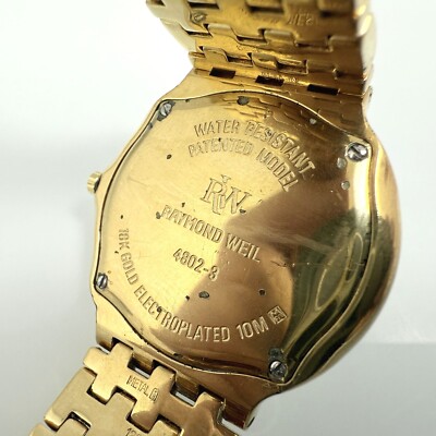Raymond Weil 4802-3 18k Gold Electroplated Mens Vintage Watch