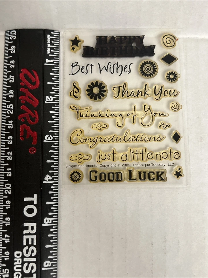 Sello transparente Technique Tuesday sentimientos simples feliz cumpleaños felicitaciones Foto 2 de 3