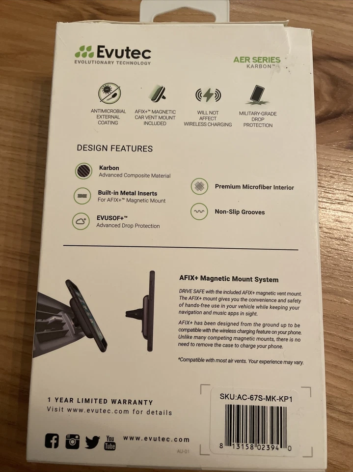 Evutec 813158023940 Karbon Case With Vent Mount for iPhone 8 Plus/7 Plus/6s Plus - Image 4 of 4