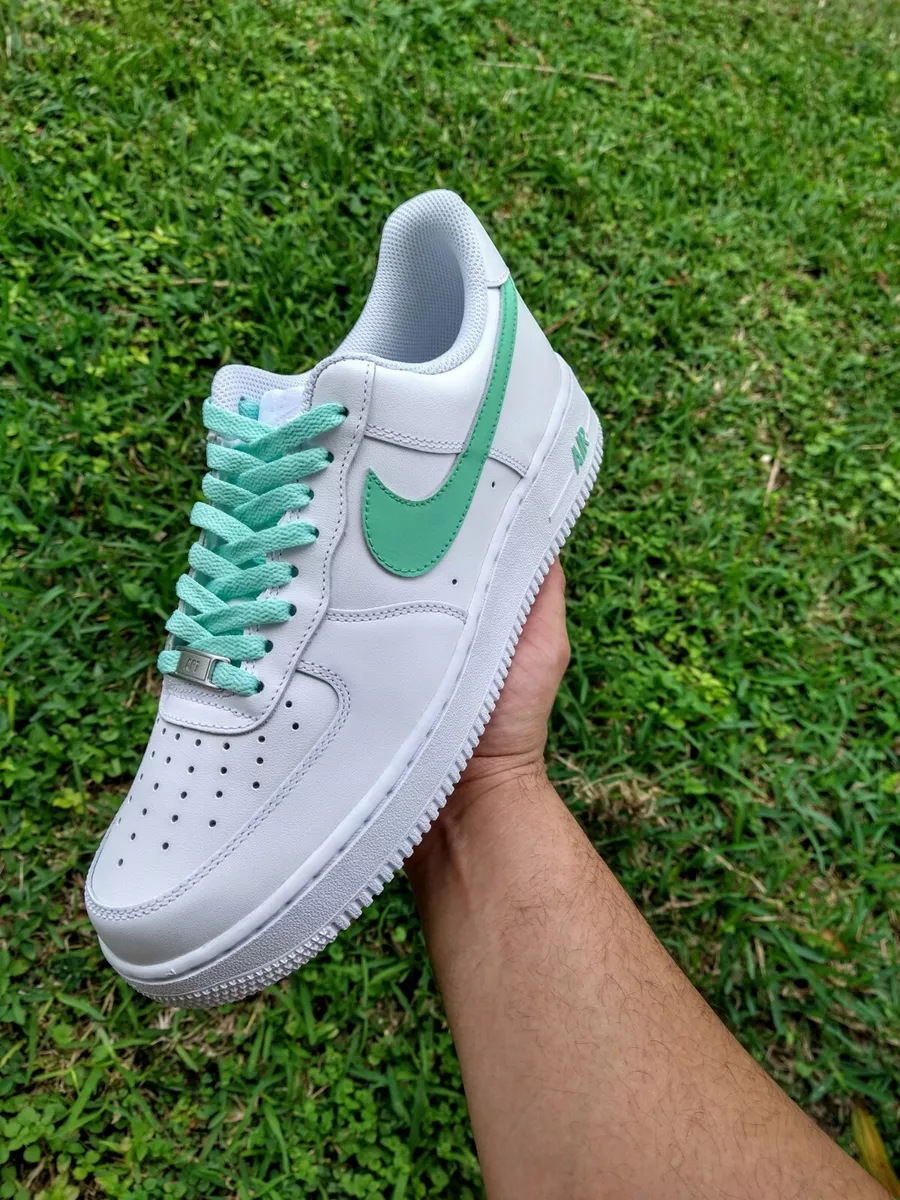 Nike Air Force 1 '07 sneakers in triple white and green