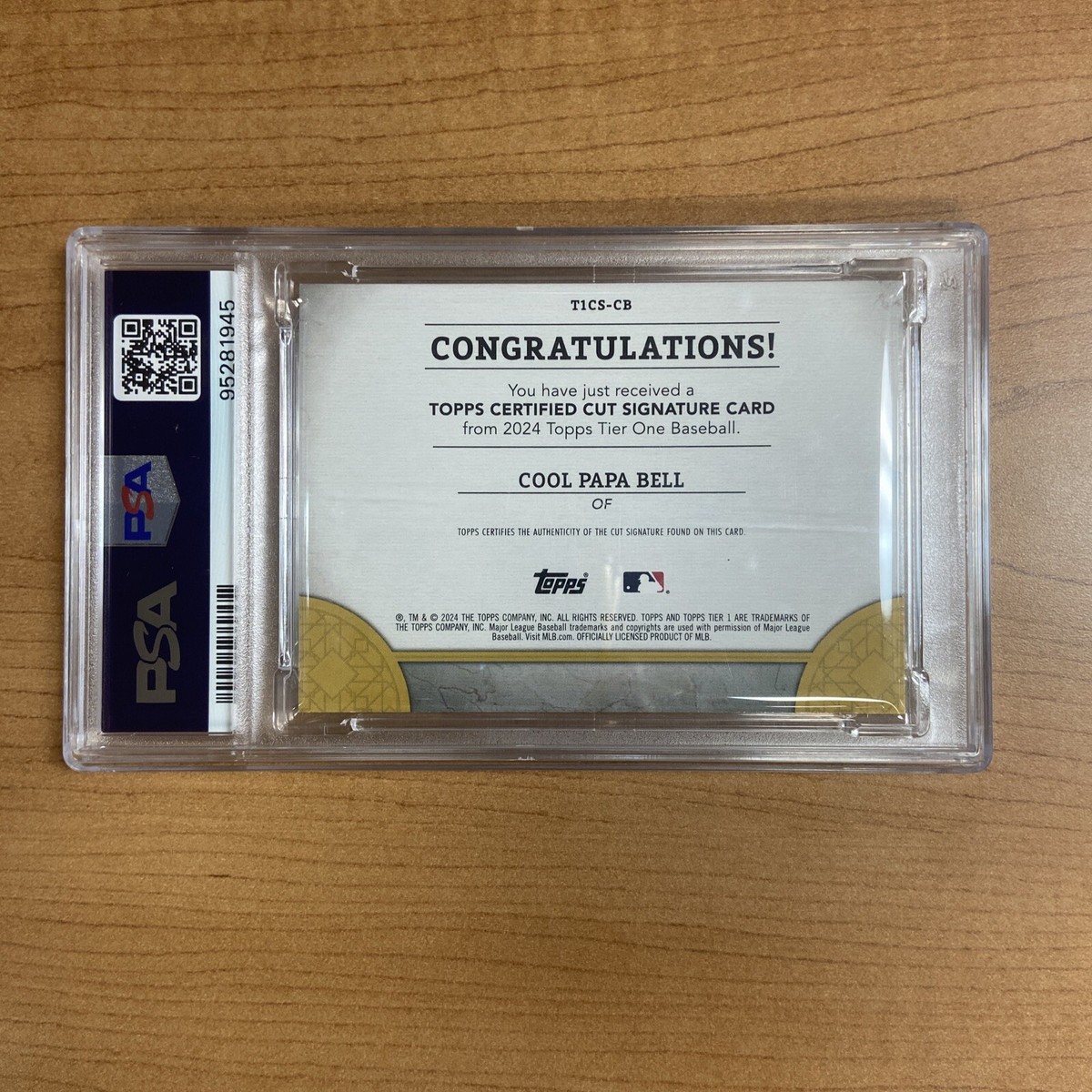 2024 COOL PAPA BELL TOPPS TIER ONE CUT SIGNATURE AUTO 1/1 PSA 8 | eBay