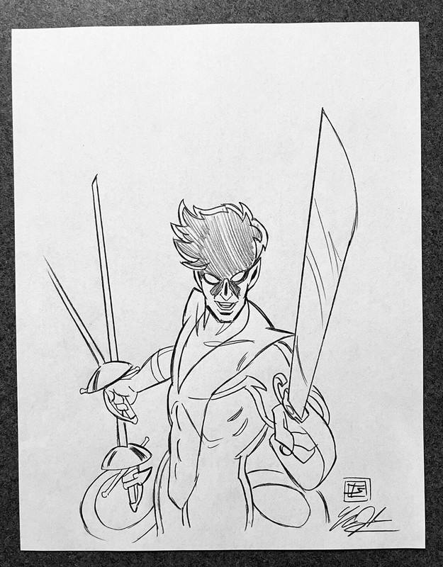 X-Men Nightcrawler Kurt Wagner ORIGINAL PENCIL SKETCH by Tim Shinn