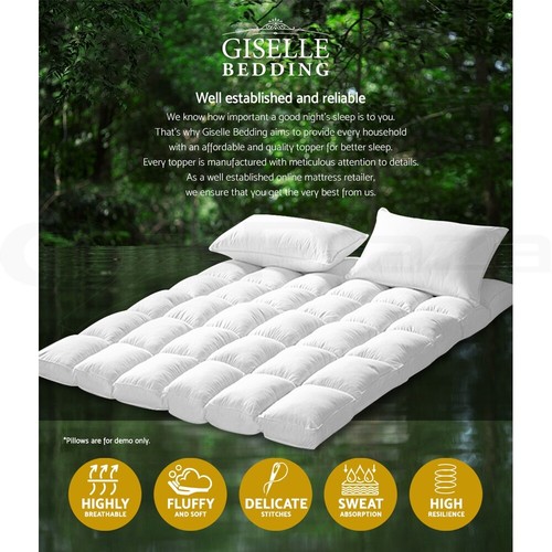 Giselle Bedding Luxury Pillowtop Mattress Topper Mat Pad Protector – ALL SIZES - Picture 3 of 21