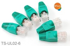 6-Pack 4-Pair Ethernet Loopback Plug, Pinout 1-3,2-6,4-7,5-8 Green, TS-UL02-6